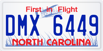 NC license plate DMX6449