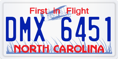 NC license plate DMX6451