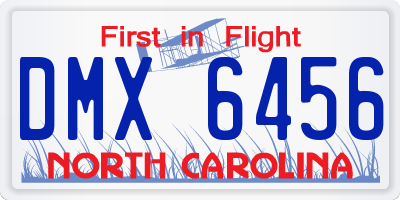 NC license plate DMX6456