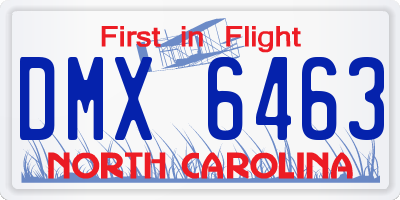 NC license plate DMX6463