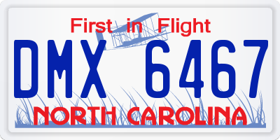 NC license plate DMX6467