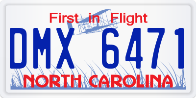 NC license plate DMX6471