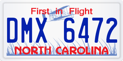 NC license plate DMX6472