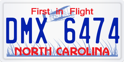 NC license plate DMX6474