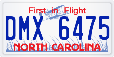 NC license plate DMX6475