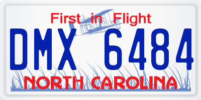 NC license plate DMX6484