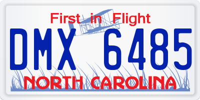 NC license plate DMX6485
