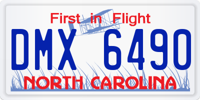 NC license plate DMX6490