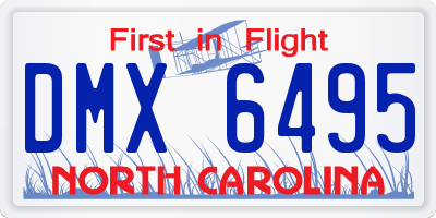 NC license plate DMX6495