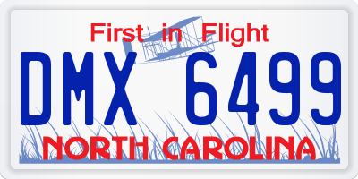 NC license plate DMX6499