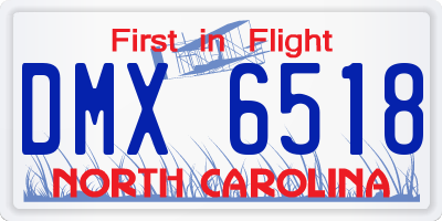 NC license plate DMX6518