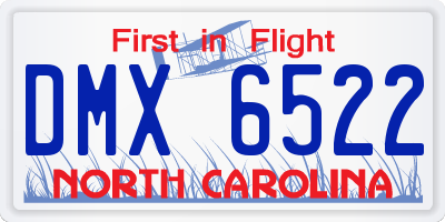 NC license plate DMX6522