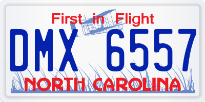NC license plate DMX6557
