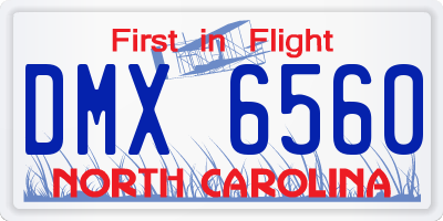 NC license plate DMX6560