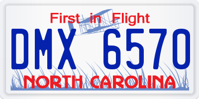NC license plate DMX6570