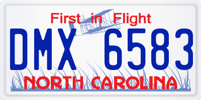 NC license plate DMX6583