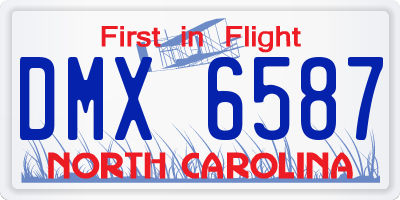 NC license plate DMX6587