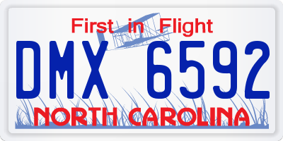 NC license plate DMX6592