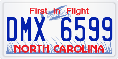 NC license plate DMX6599