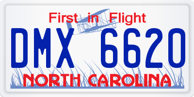 NC license plate DMX6620