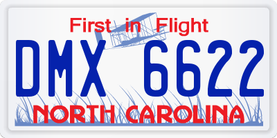 NC license plate DMX6622