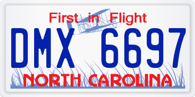 NC license plate DMX6697