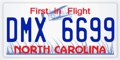 NC license plate DMX6699