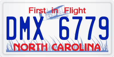 NC license plate DMX6779