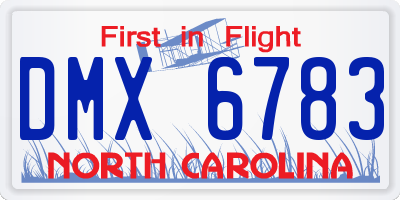 NC license plate DMX6783