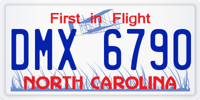 NC license plate DMX6790