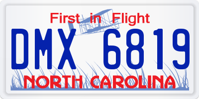 NC license plate DMX6819