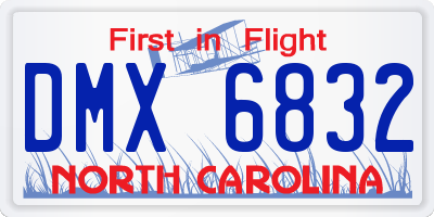 NC license plate DMX6832