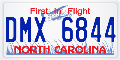 NC license plate DMX6844