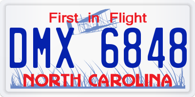 NC license plate DMX6848