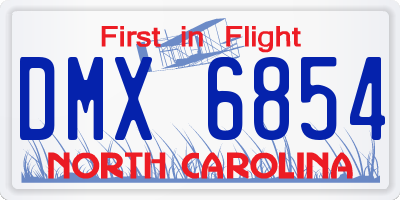 NC license plate DMX6854