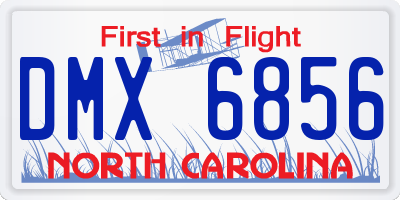 NC license plate DMX6856