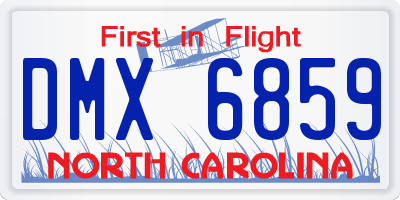 NC license plate DMX6859