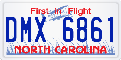 NC license plate DMX6861