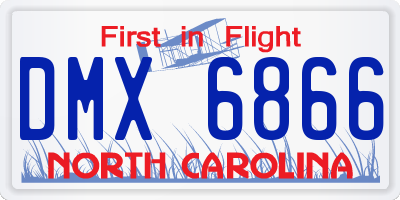 NC license plate DMX6866