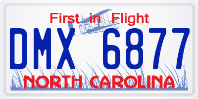 NC license plate DMX6877
