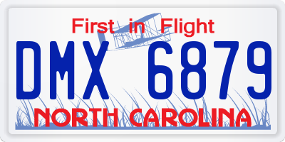 NC license plate DMX6879