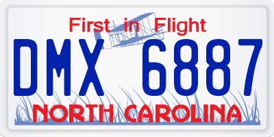 NC license plate DMX6887