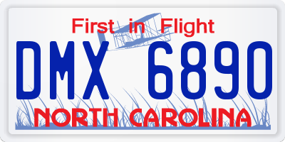 NC license plate DMX6890