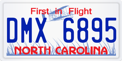 NC license plate DMX6895