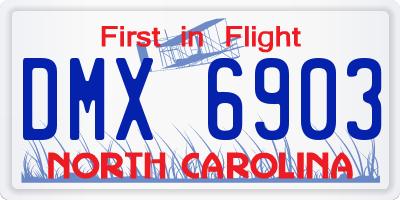 NC license plate DMX6903