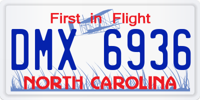 NC license plate DMX6936