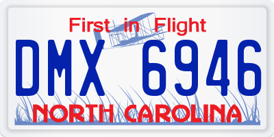NC license plate DMX6946