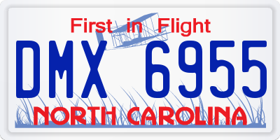 NC license plate DMX6955