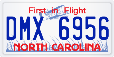 NC license plate DMX6956