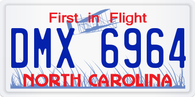 NC license plate DMX6964